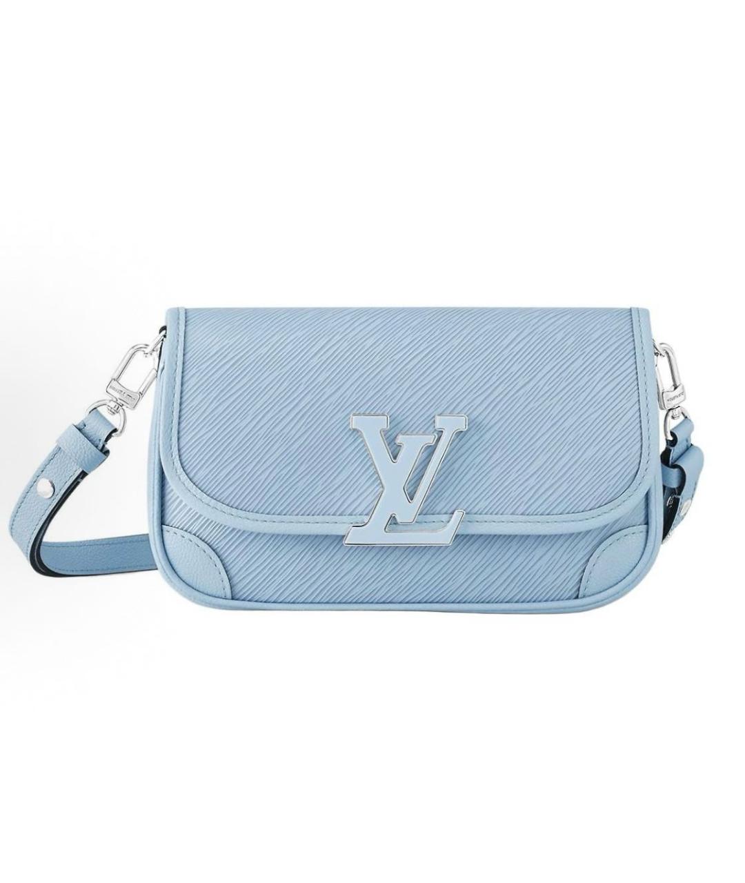 LOUIS VUITTON Голубая кожаная сумка через плечо, фото 4
