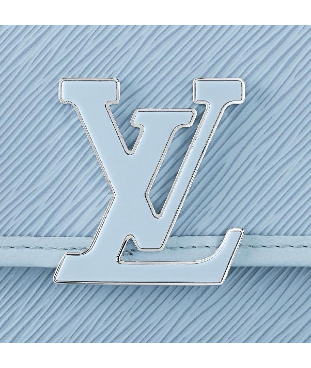 LOUIS VUITTON Голубая кожаная сумка через плечо, фото 3