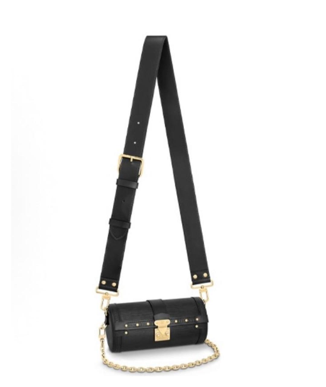 LOUIS VUITTON Черная кожаная сумка через плечо, фото 5