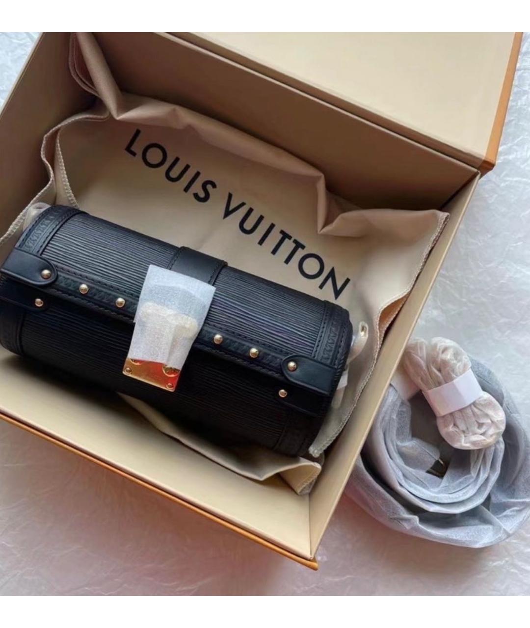 LOUIS VUITTON Черная кожаная сумка через плечо, фото 2
