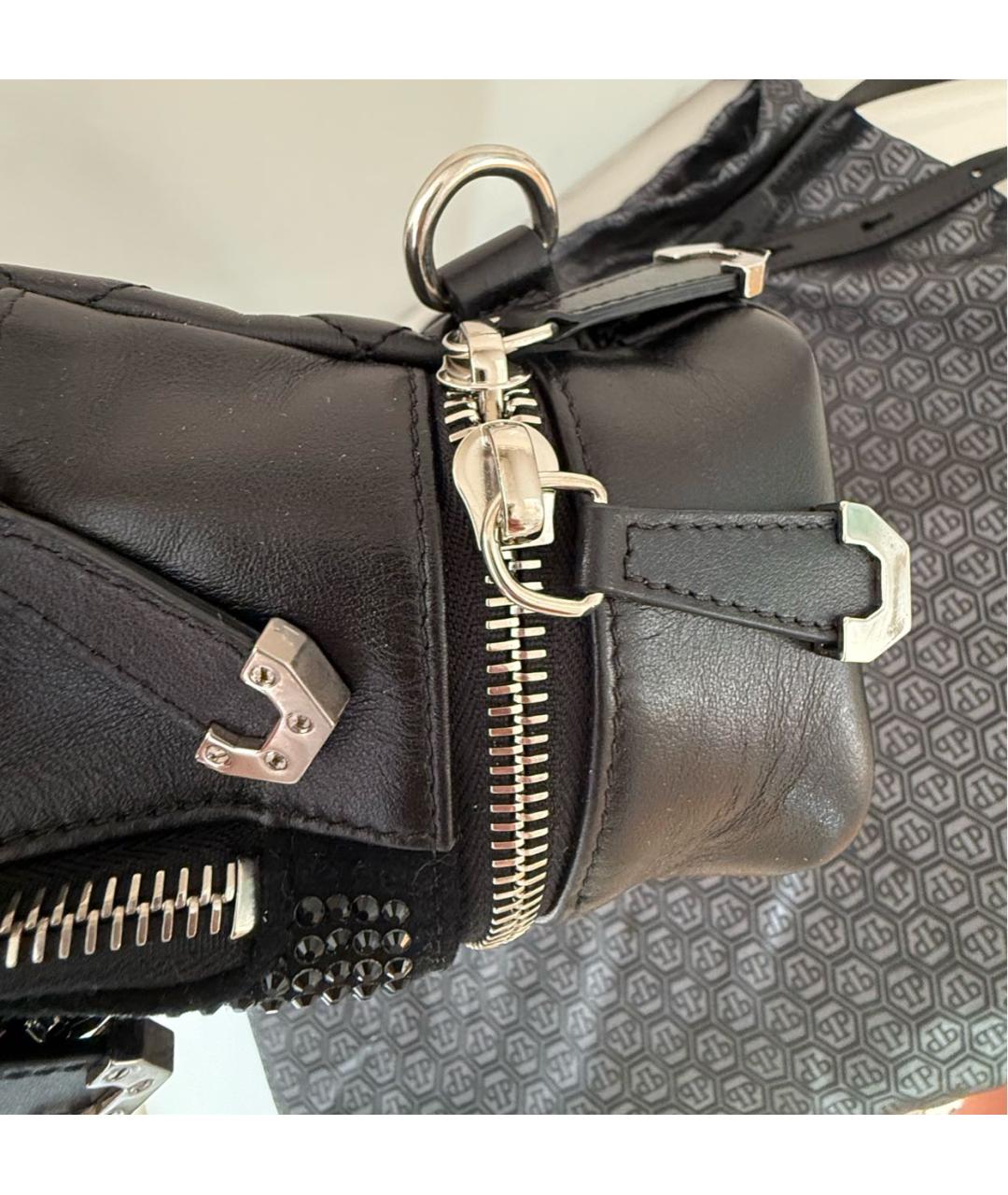 PHILIPP PLEIN Черный кожаный рюкзак, фото 6