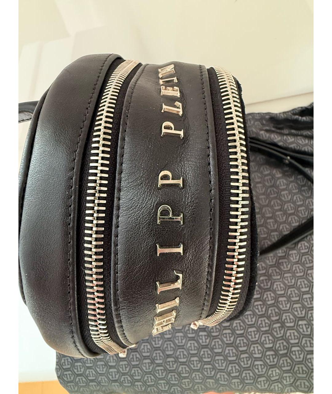 PHILIPP PLEIN Черный кожаный рюкзак, фото 2