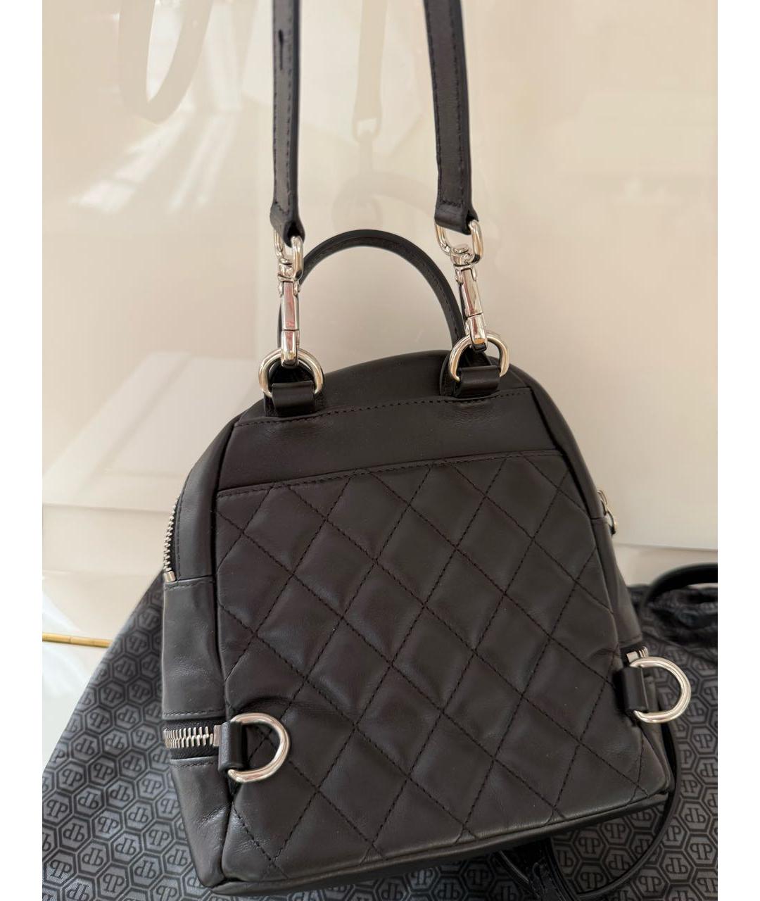 PHILIPP PLEIN Черный кожаный рюкзак, фото 3