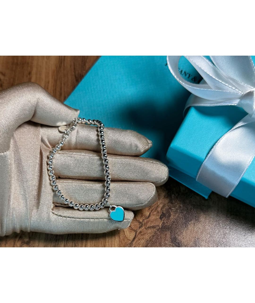 TIFFANY&CO Бирюзовый серебряный браслет, фото 6