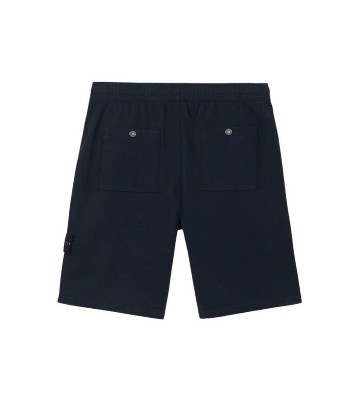 STONE ISLAND Темно-синие хлопковые шорты, фото 2