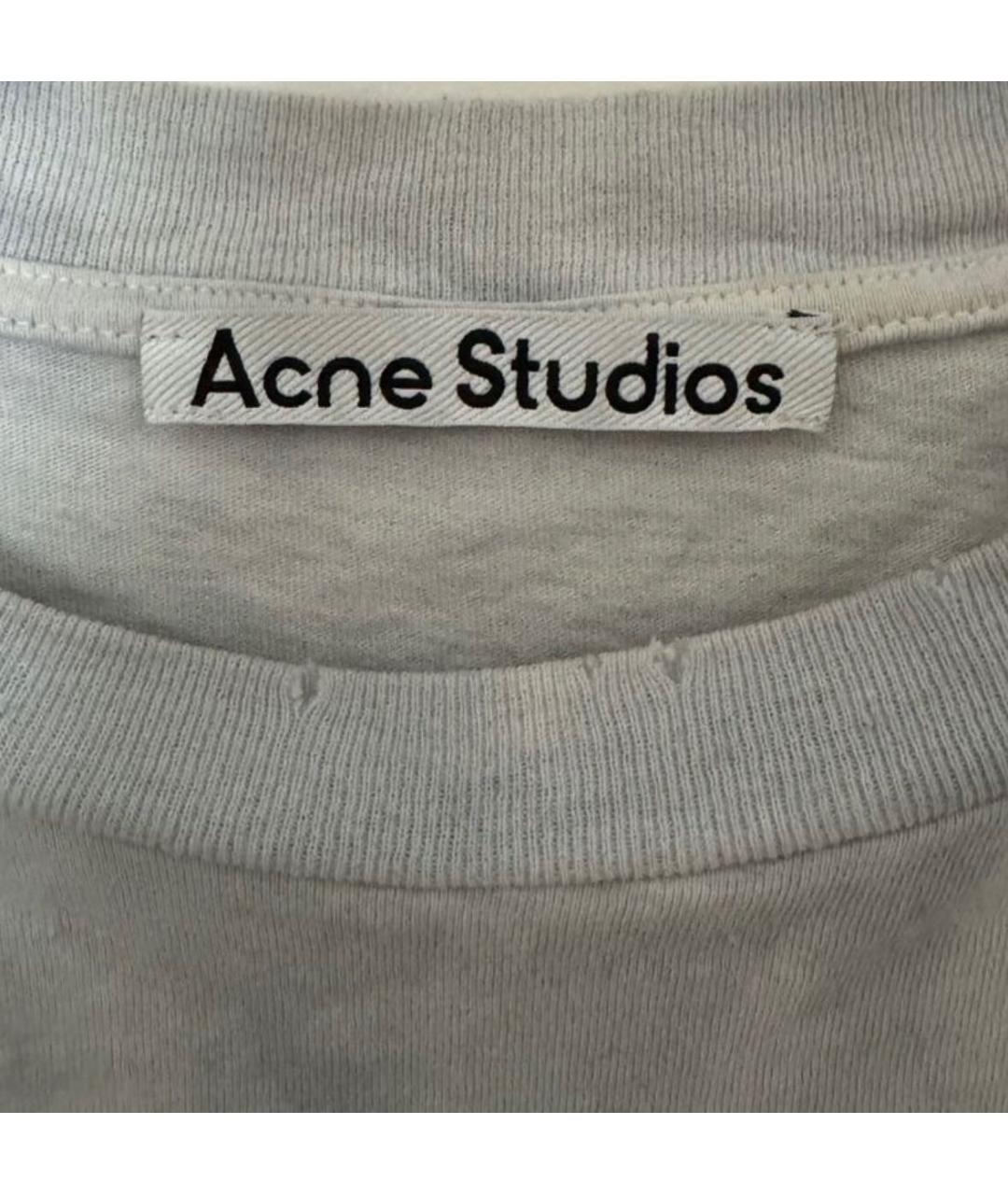 ACNE STUDIOS Голубая хлопковая футболка, фото 3