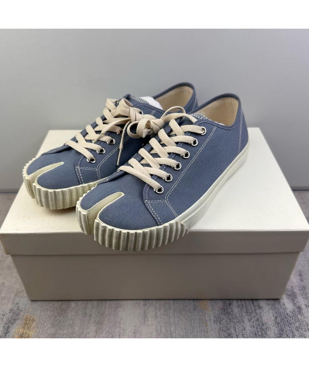MAISON MARGIELA Синие текстильные низкие кроссовки / кеды, фото 2