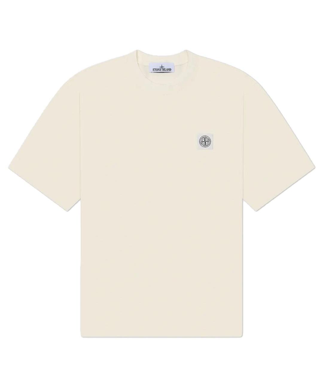 STONE ISLAND Бежевая хлопковая футболка, фото 1
