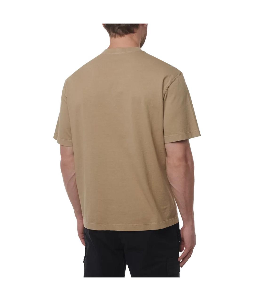 STONE ISLAND Бежевая хлопковая футболка, фото 5