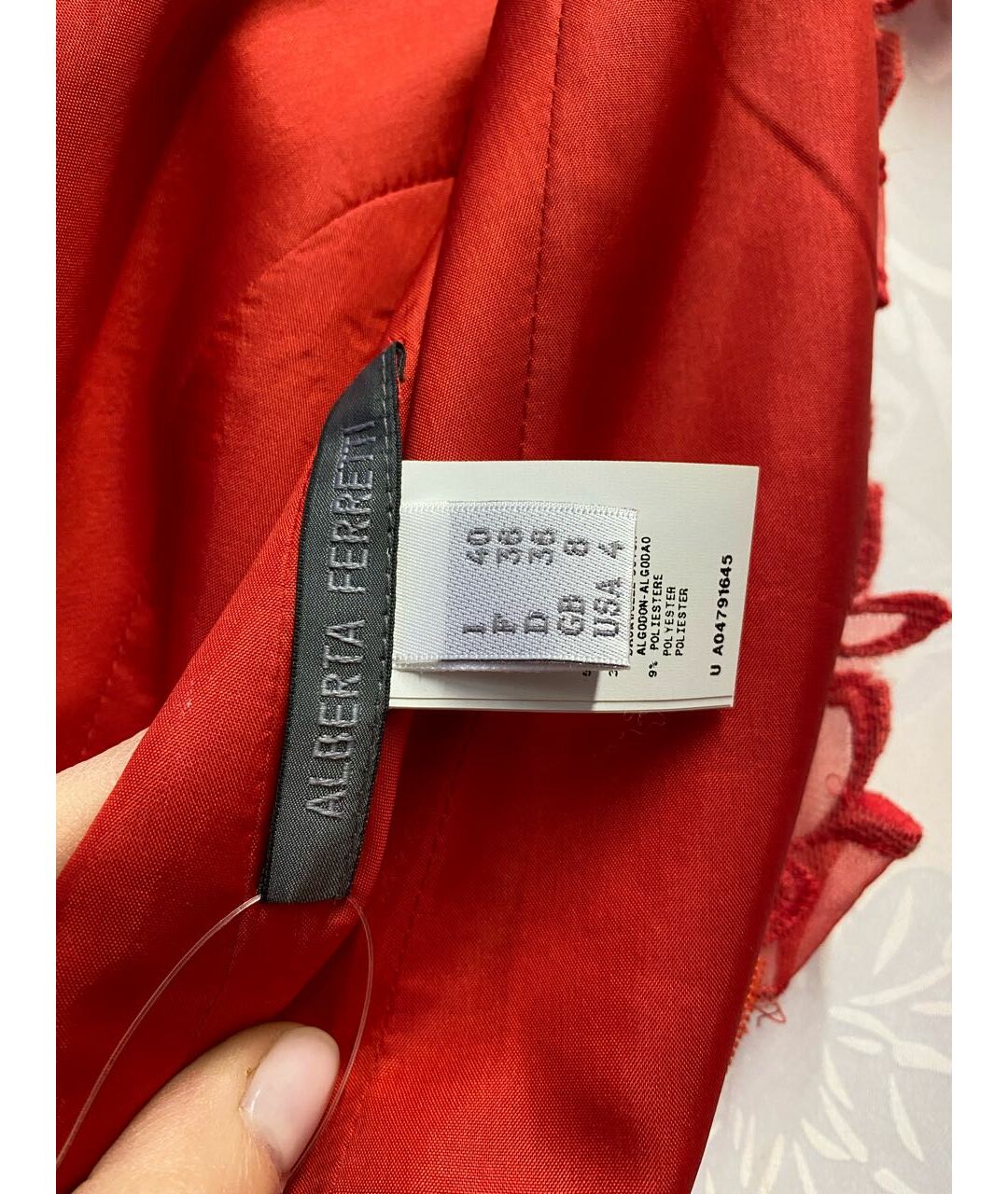 ALBERTA FERRETTI Красное повседневное платье, фото 3