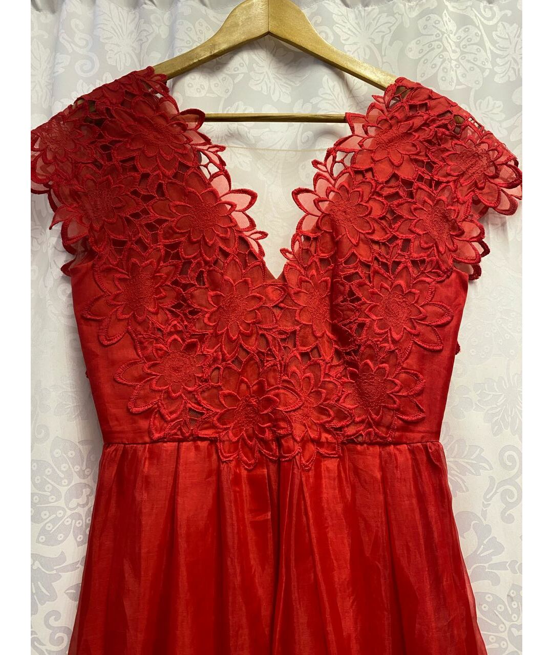ALBERTA FERRETTI Красное повседневное платье, фото 4