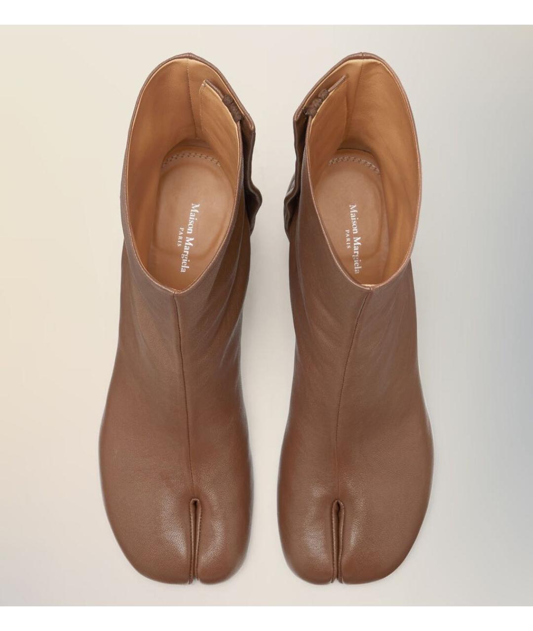 MAISON MARGIELA Коричневые кожаные сапоги, фото 4