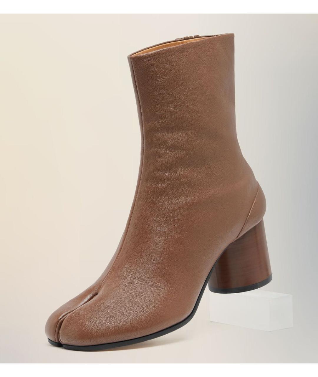 MAISON MARGIELA Коричневые кожаные сапоги, фото 2