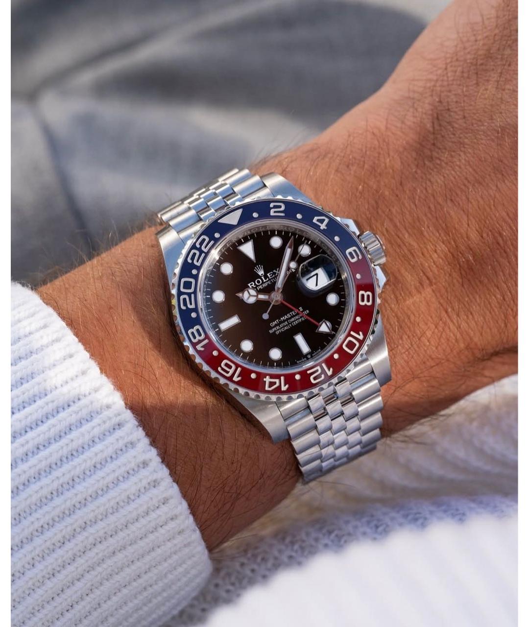 ROLEX Черные стальные часы, фото 7