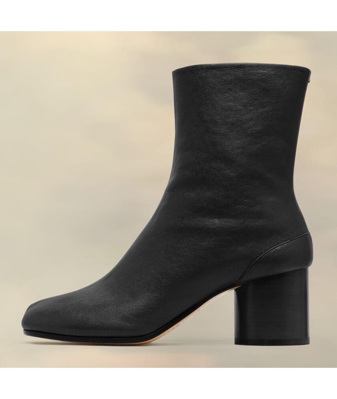MAISON MARGIELA Черные кожаные сапоги, фото 7