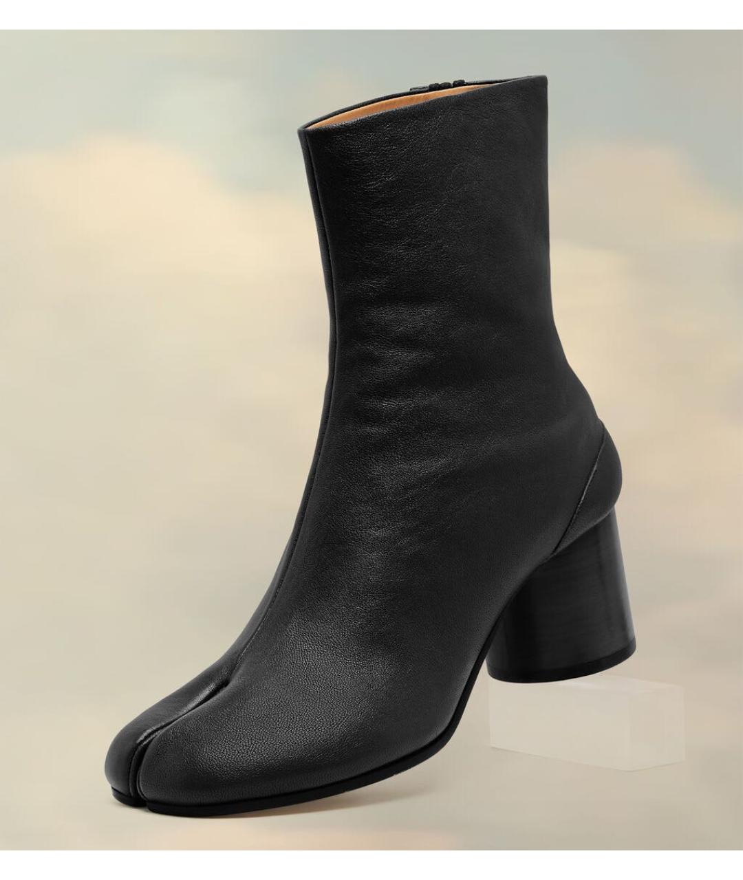 MAISON MARGIELA Черные кожаные сапоги, фото 2