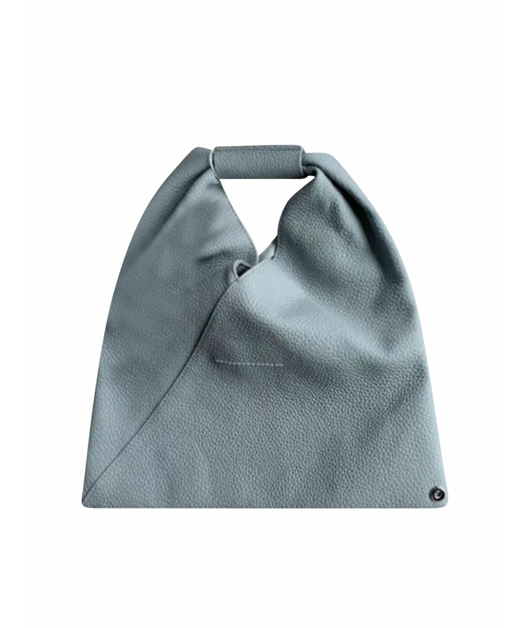 MM6 MAISON MARGIELA Бирюзовая кожаная сумка с короткими ручками, фото 1