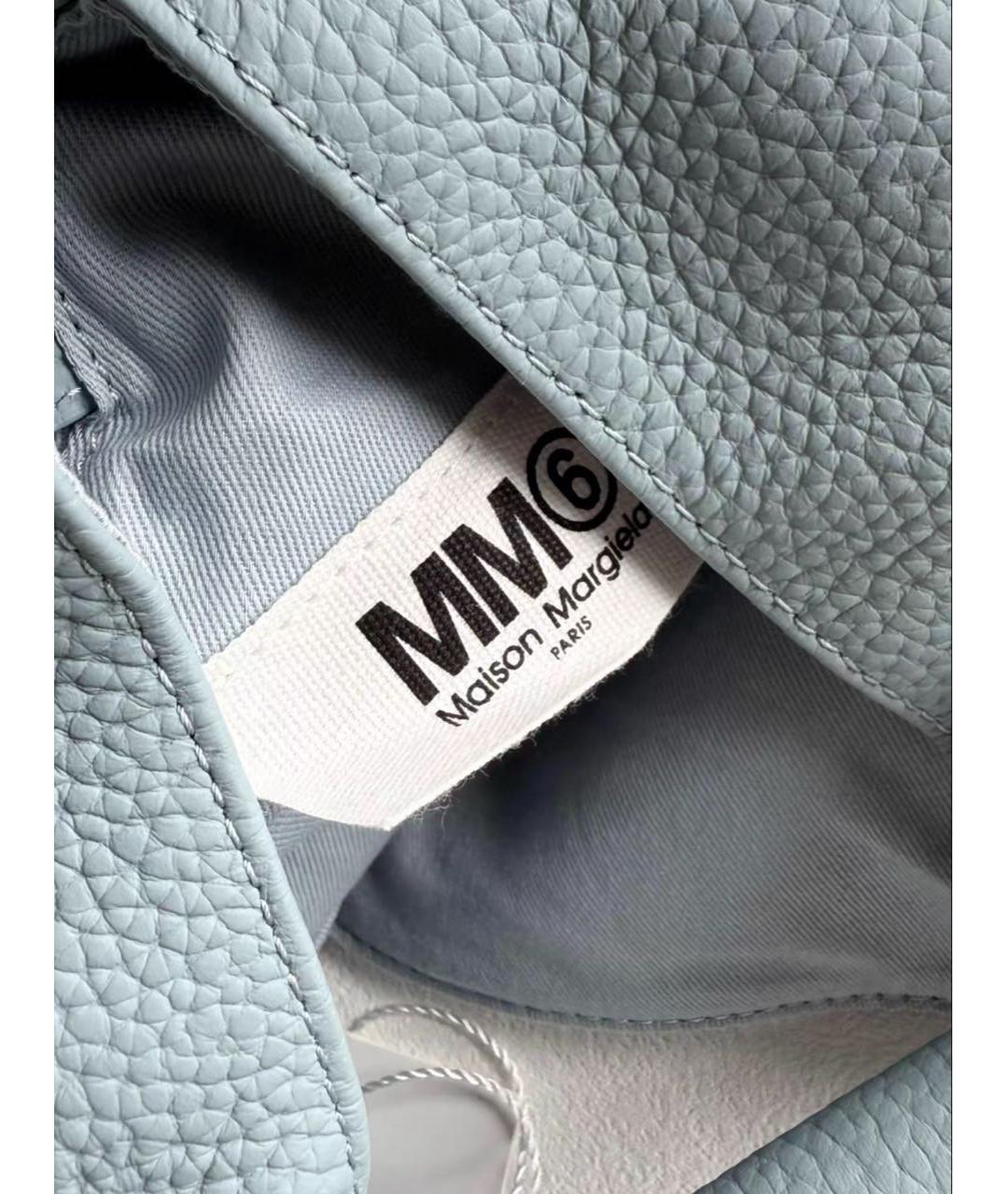 MM6 MAISON MARGIELA Бирюзовая кожаная сумка с короткими ручками, фото 4
