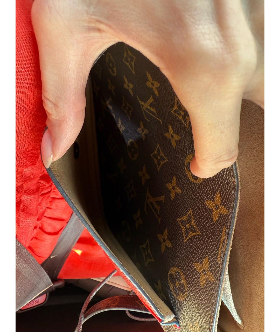 LOUIS VUITTON Красная кожаная сумка с короткими ручками, фото 8