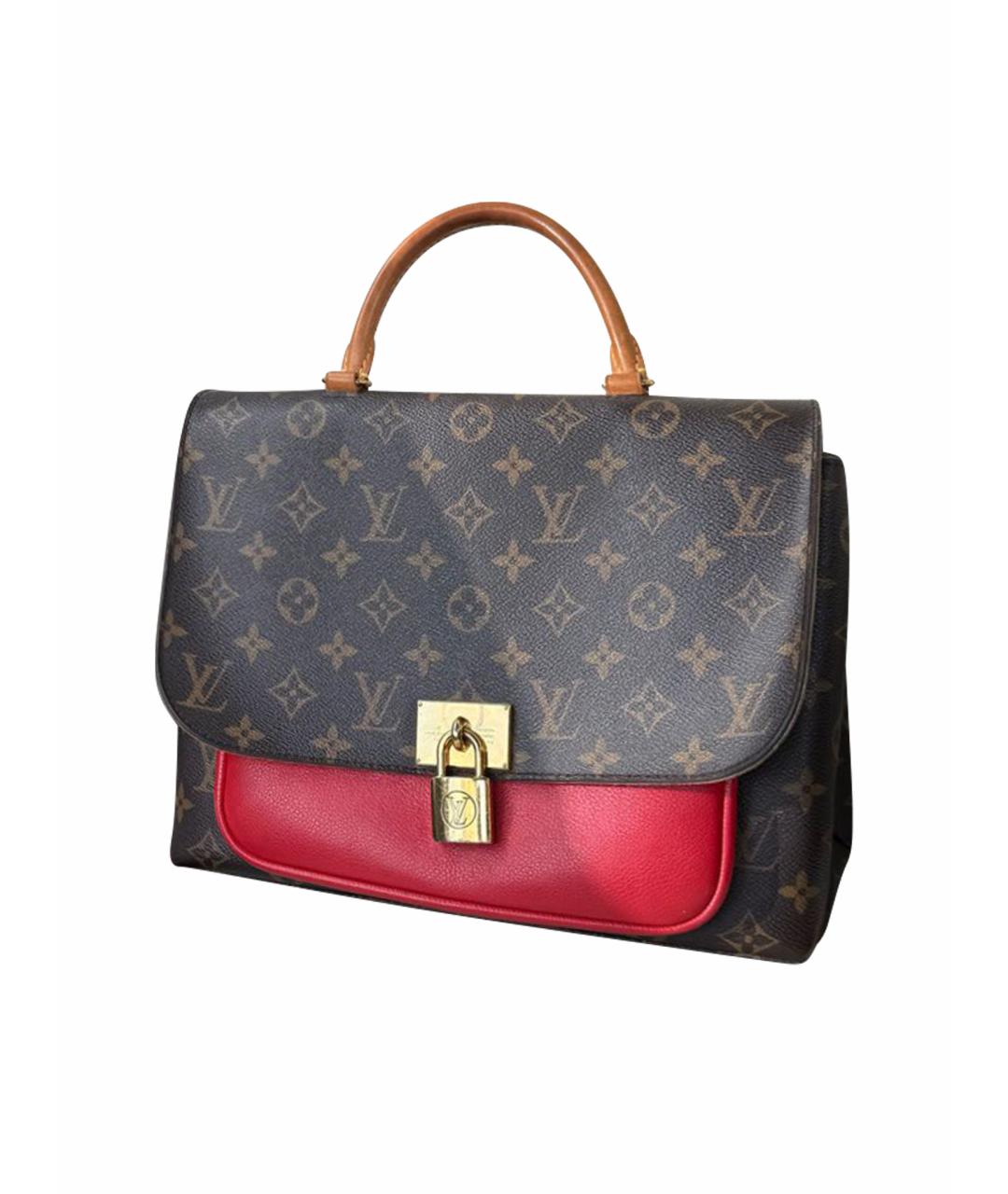 LOUIS VUITTON Красная кожаная сумка с короткими ручками, фото 1