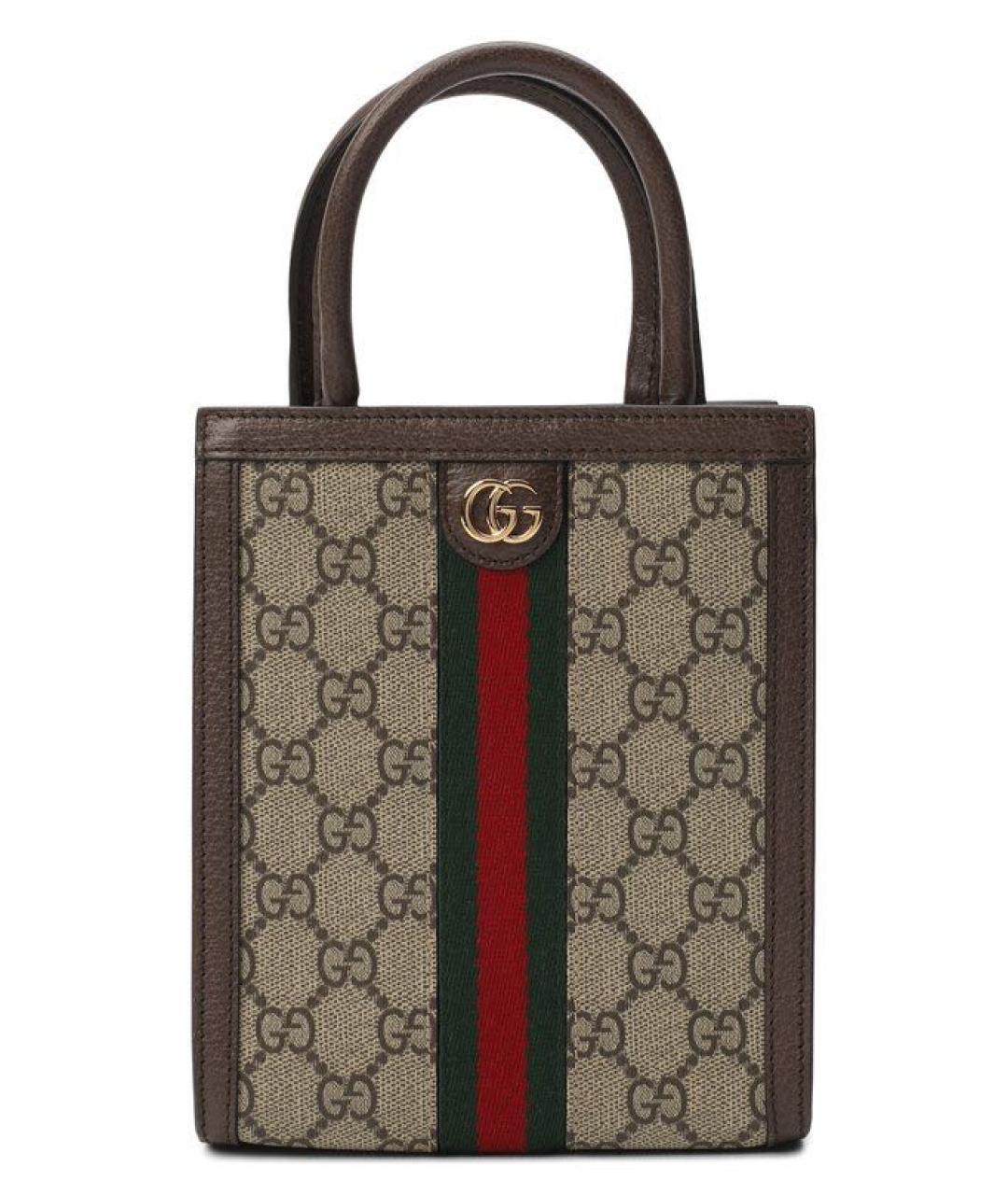 GUCCI Коричневая сумка с короткими ручками, фото 1