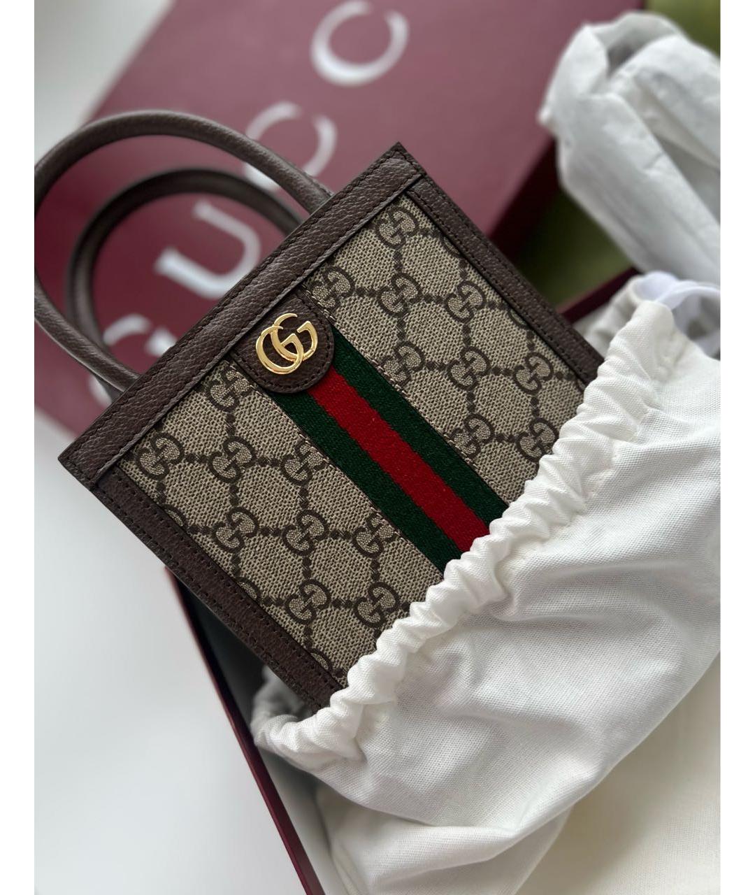 GUCCI Коричневая сумка с короткими ручками, фото 4