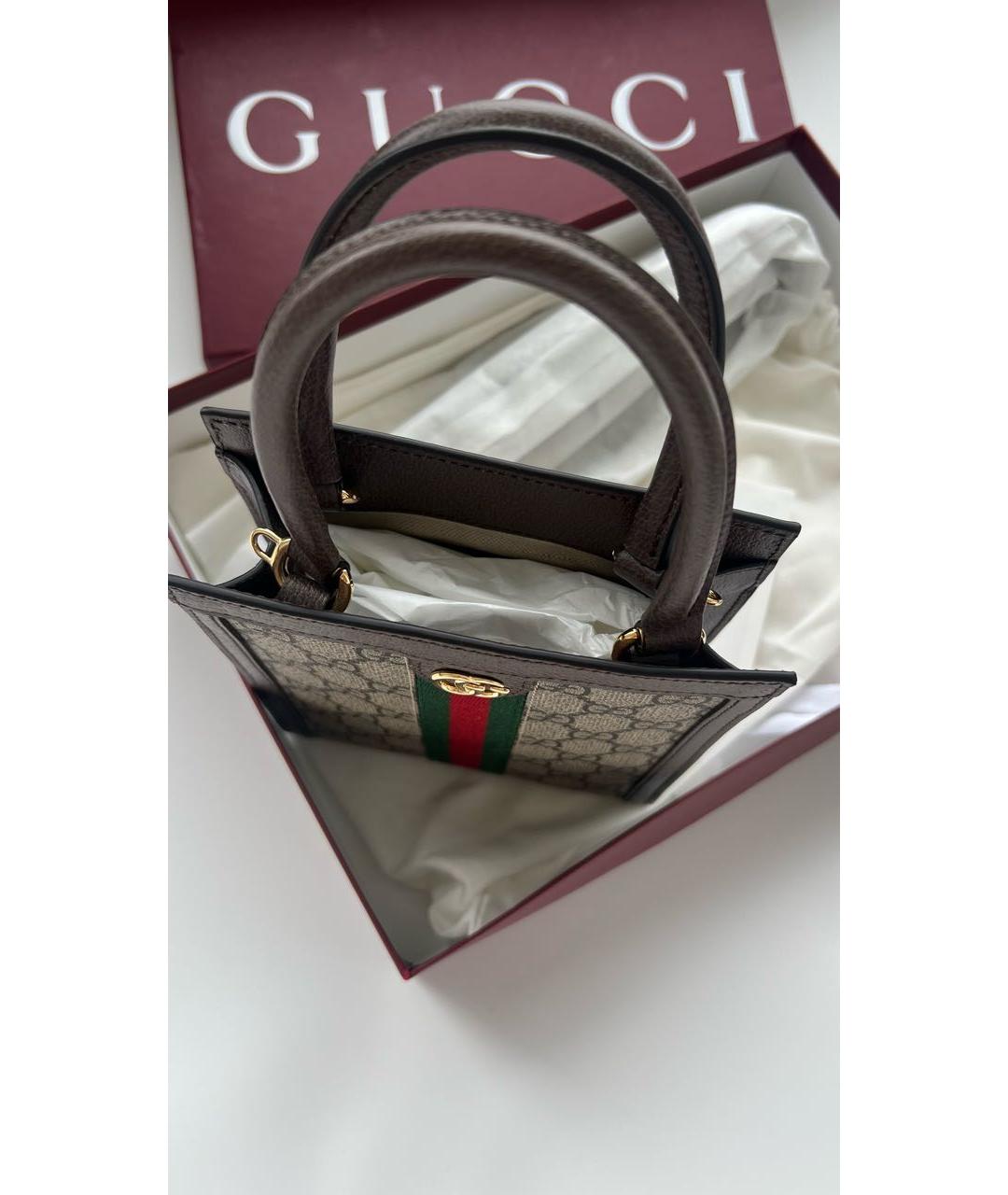 GUCCI Коричневая сумка с короткими ручками, фото 7