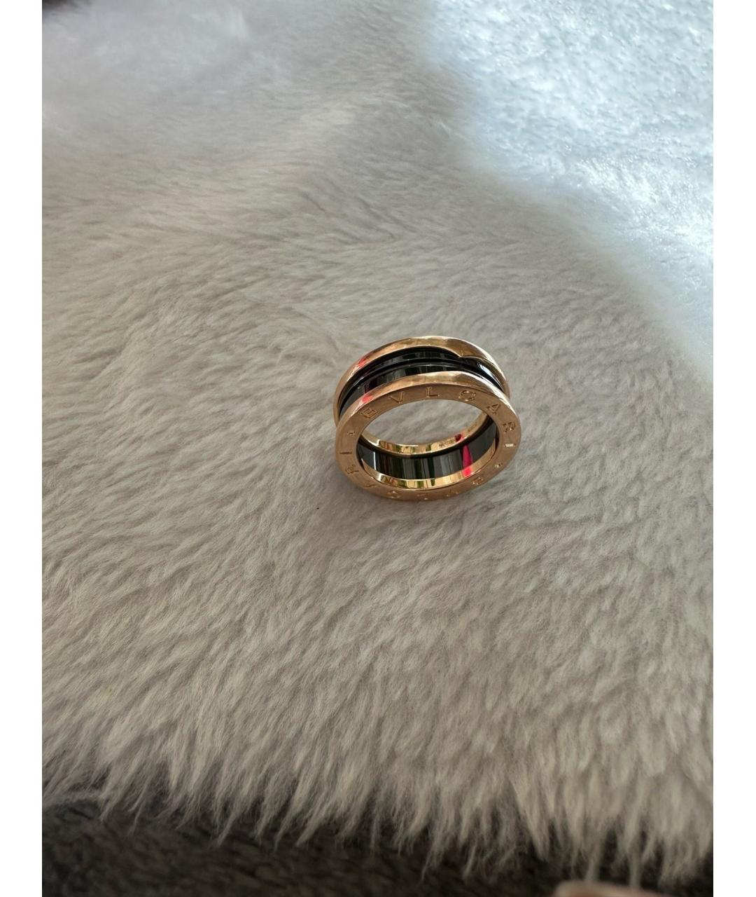 BVLGARI Черное кольцо из розового золота, фото 4