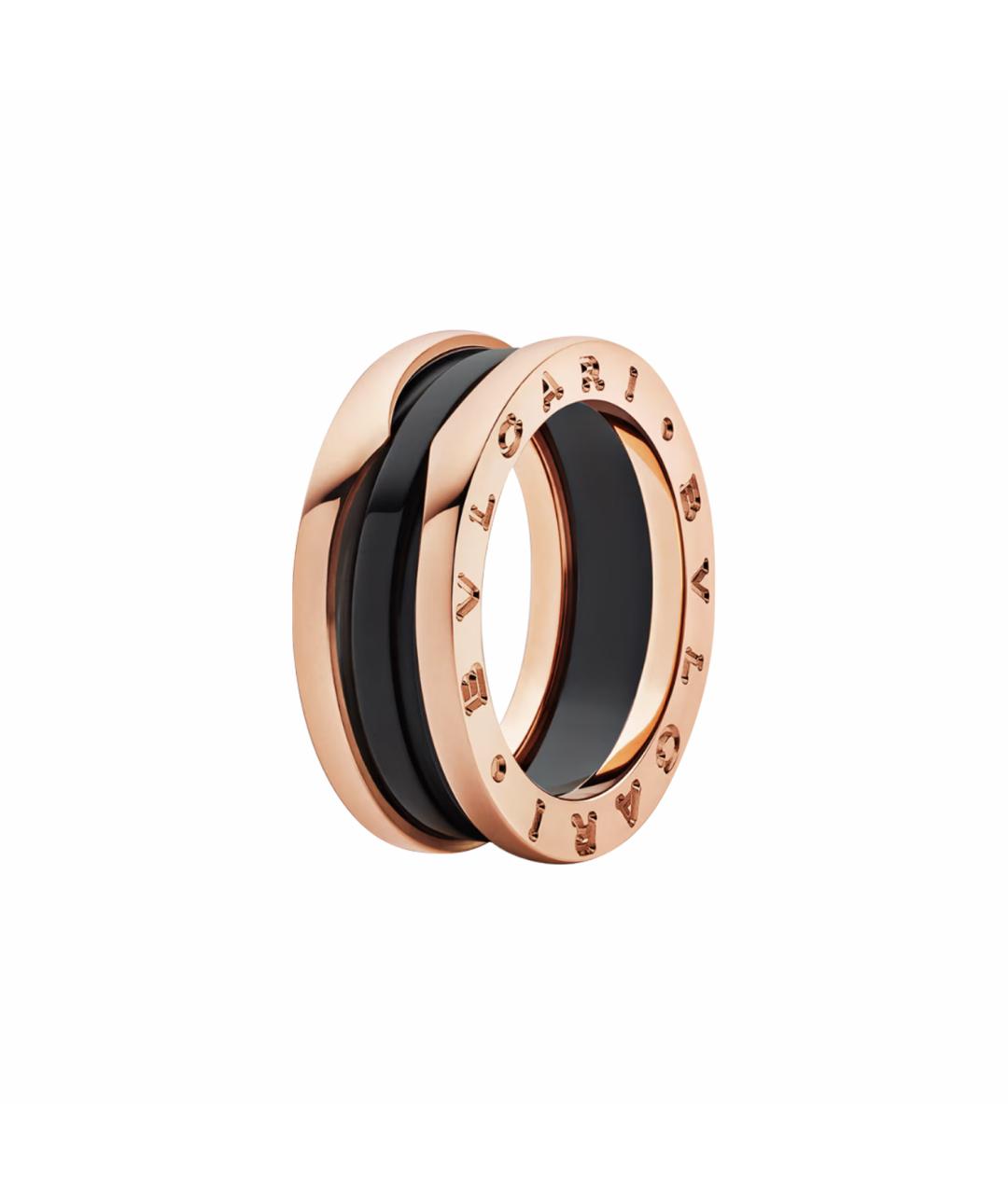BVLGARI Черное кольцо из розового золота, фото 1