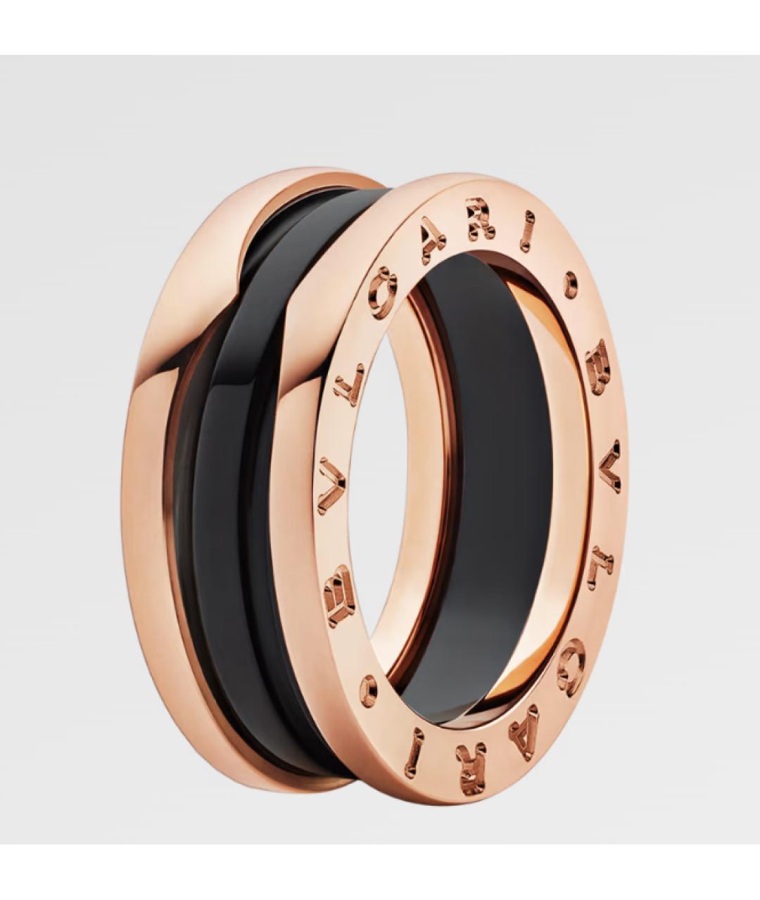 BVLGARI Черное кольцо из розового золота, фото 6
