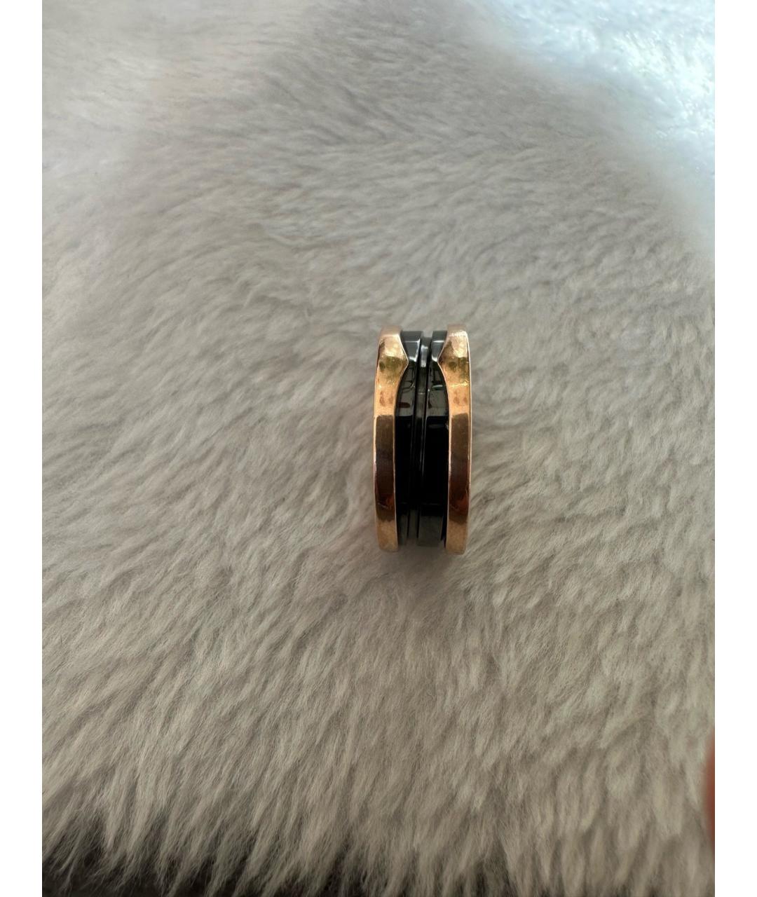 BVLGARI Черное кольцо из розового золота, фото 3
