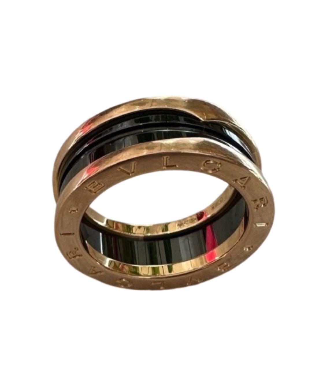BVLGARI Черное кольцо из розового золота, фото 2