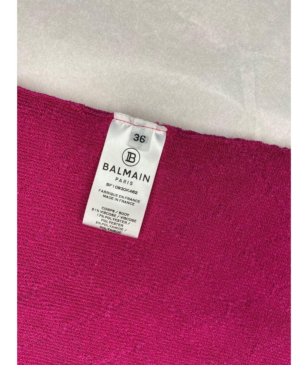 BALMAIN Фуксия вискозная майка, фото 6