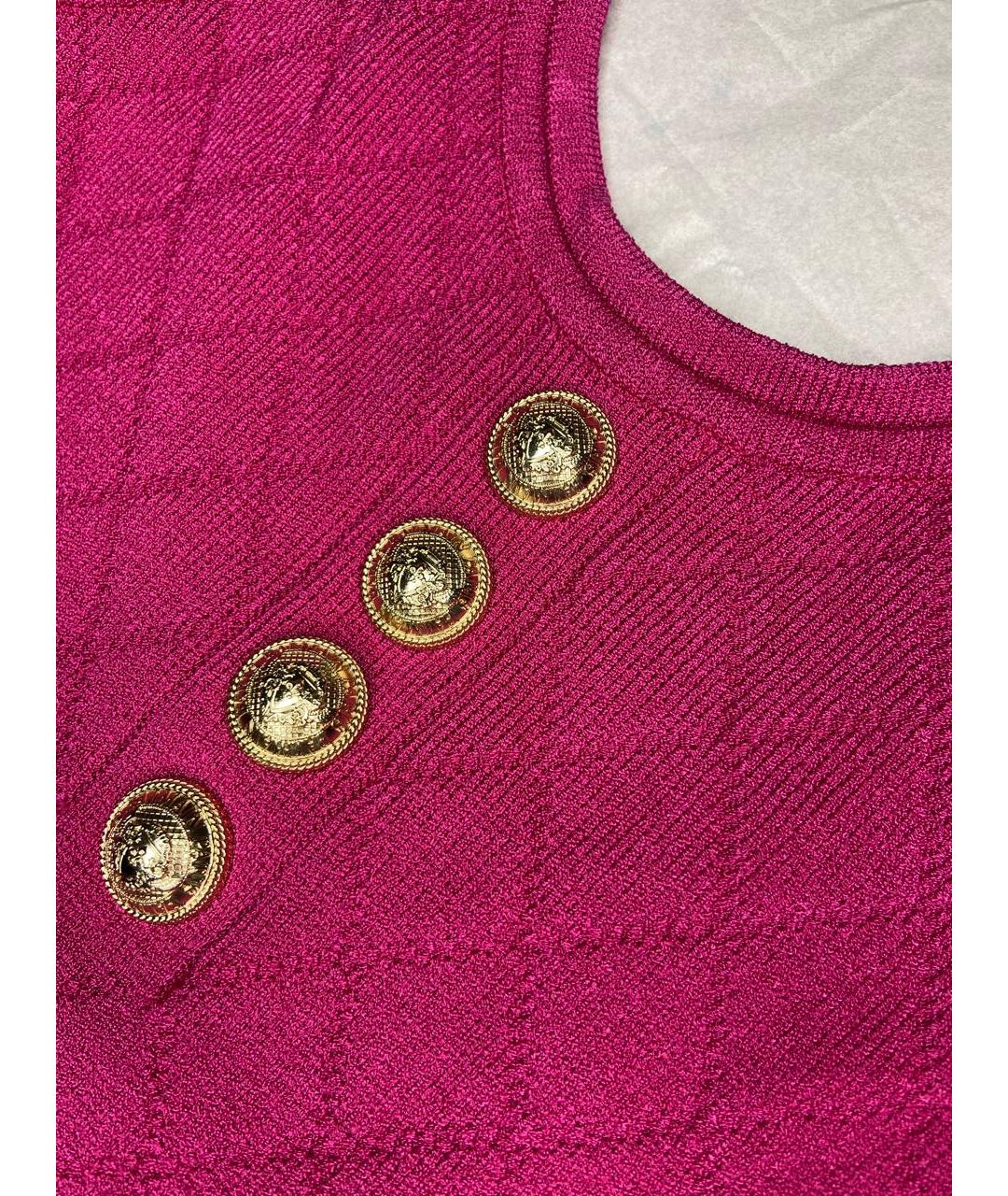 BALMAIN Фуксия вискозная майка, фото 4