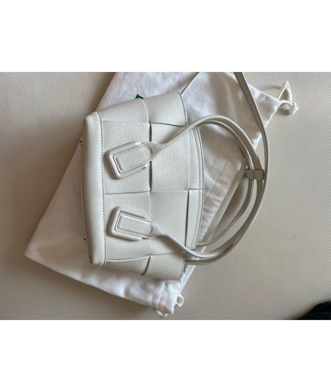 BOTTEGA VENETA Белая кожаная сумка через плечо, фото 2