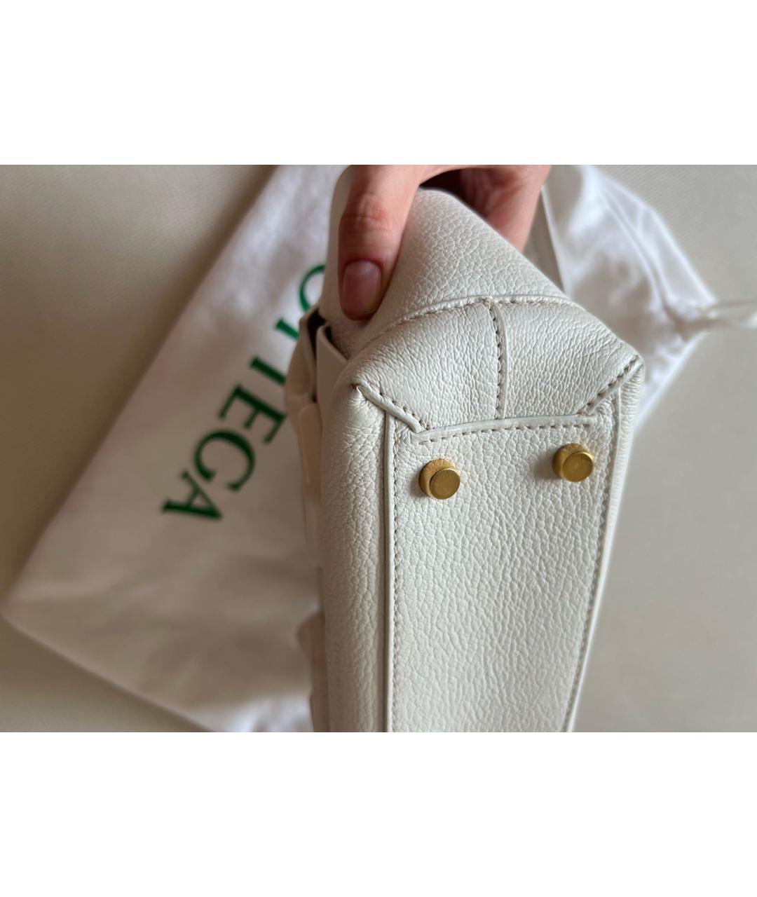 BOTTEGA VENETA Белая кожаная сумка через плечо, фото 7