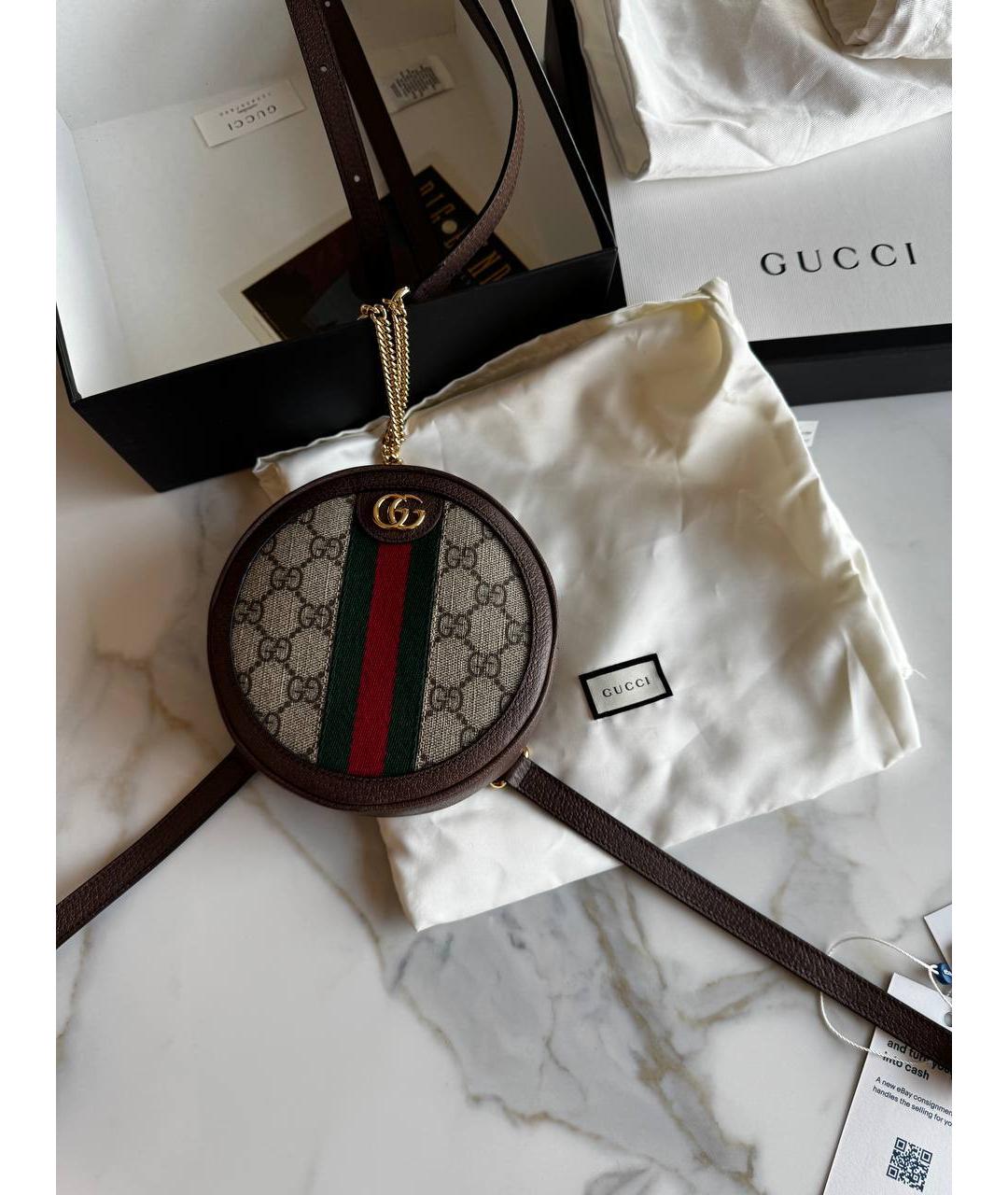GUCCI Коричневый кожаный рюкзак, фото 6