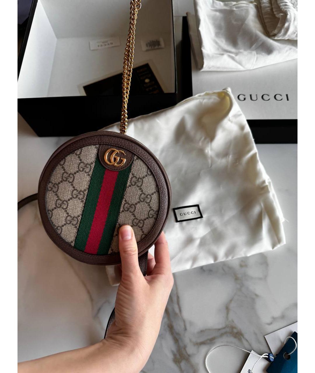 GUCCI Коричневый кожаный рюкзак, фото 4