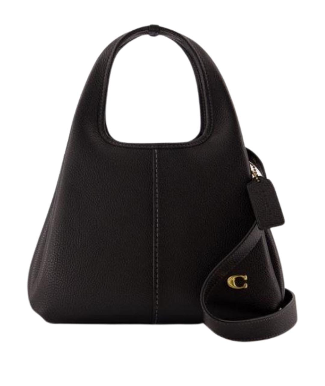 COACH Черная кожаная сумка с короткими ручками, фото 1