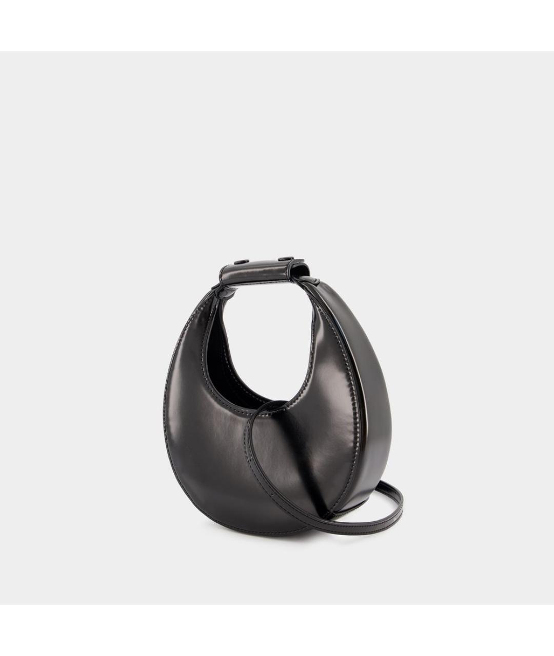 STAUD Черная кожаная сумка с короткими ручками, фото 2