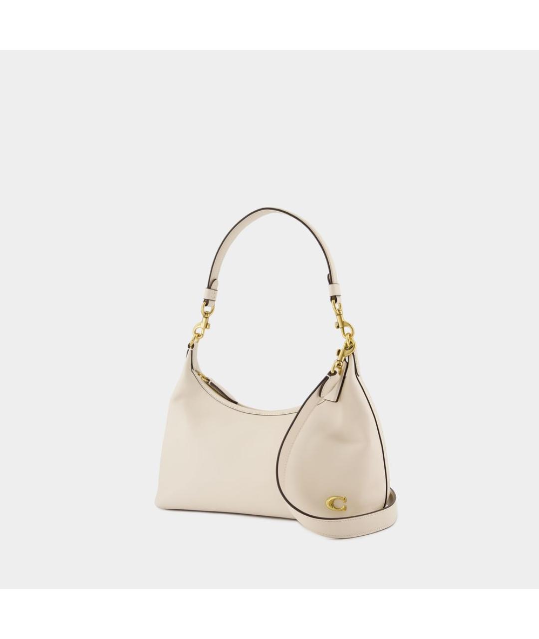 COACH Бежевая кожаная сумка через плечо, фото 2