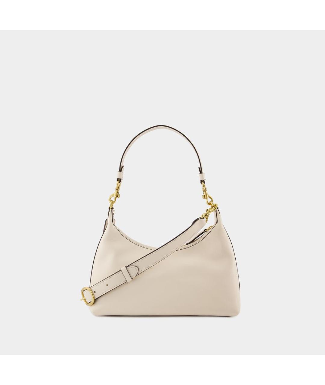 COACH Бежевая кожаная сумка через плечо, фото 3