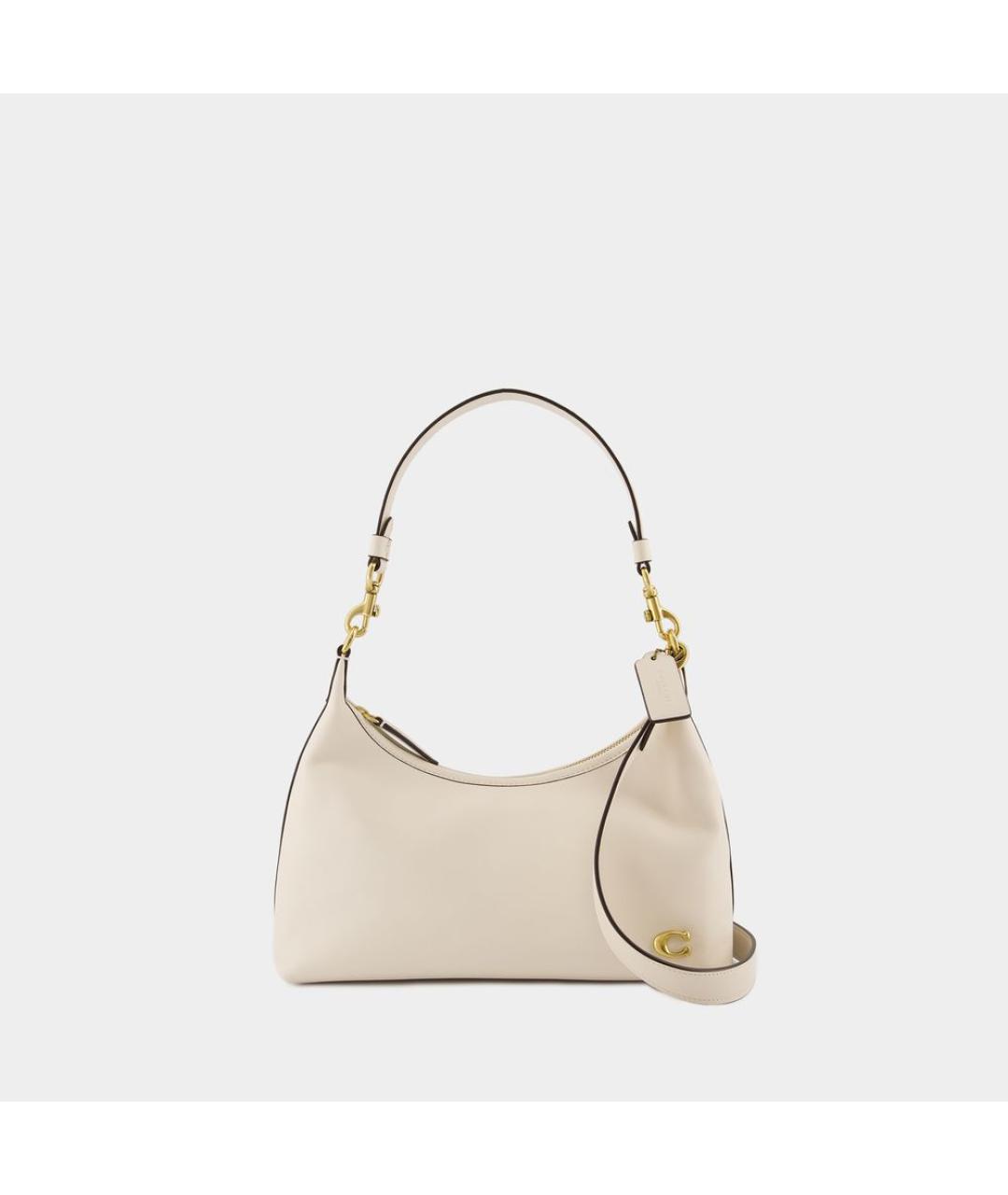 COACH Бежевая кожаная сумка через плечо, фото 5