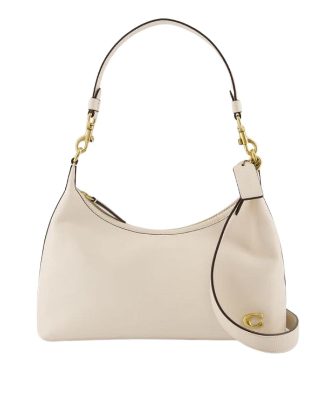 COACH Бежевая кожаная сумка через плечо, фото 1