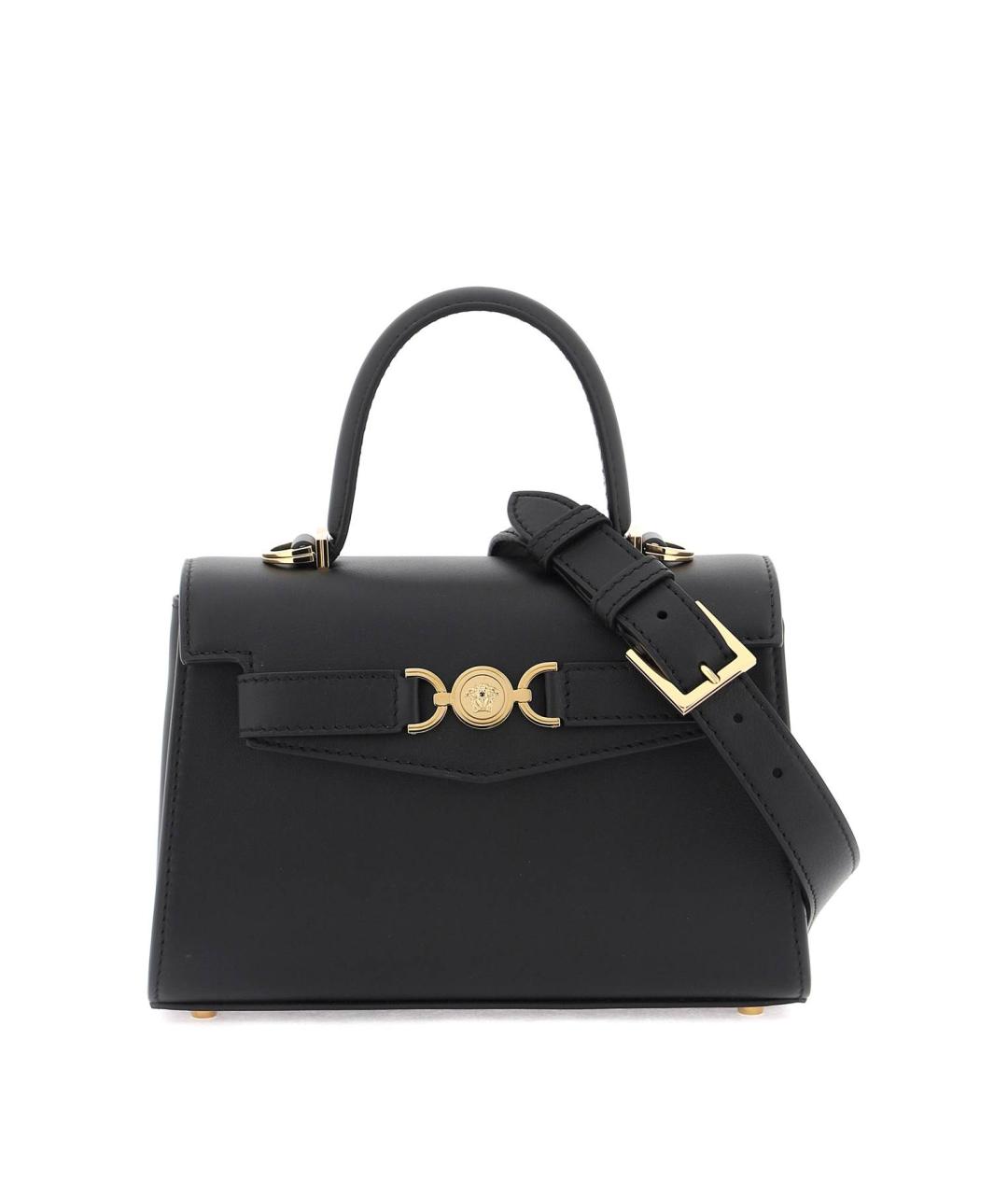VERSACE Черная кожаная сумка тоут, фото 1