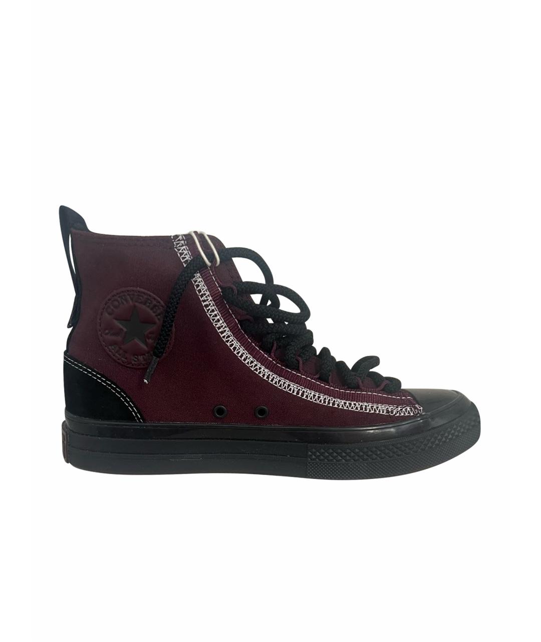CONVERSE Бордовые текстильные высокие кроссовки / кеды, фото 1