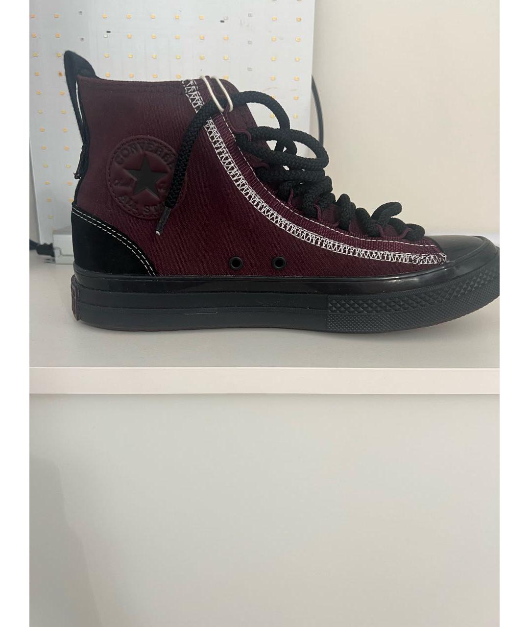 CONVERSE Бордовые текстильные высокие кроссовки / кеды, фото 9