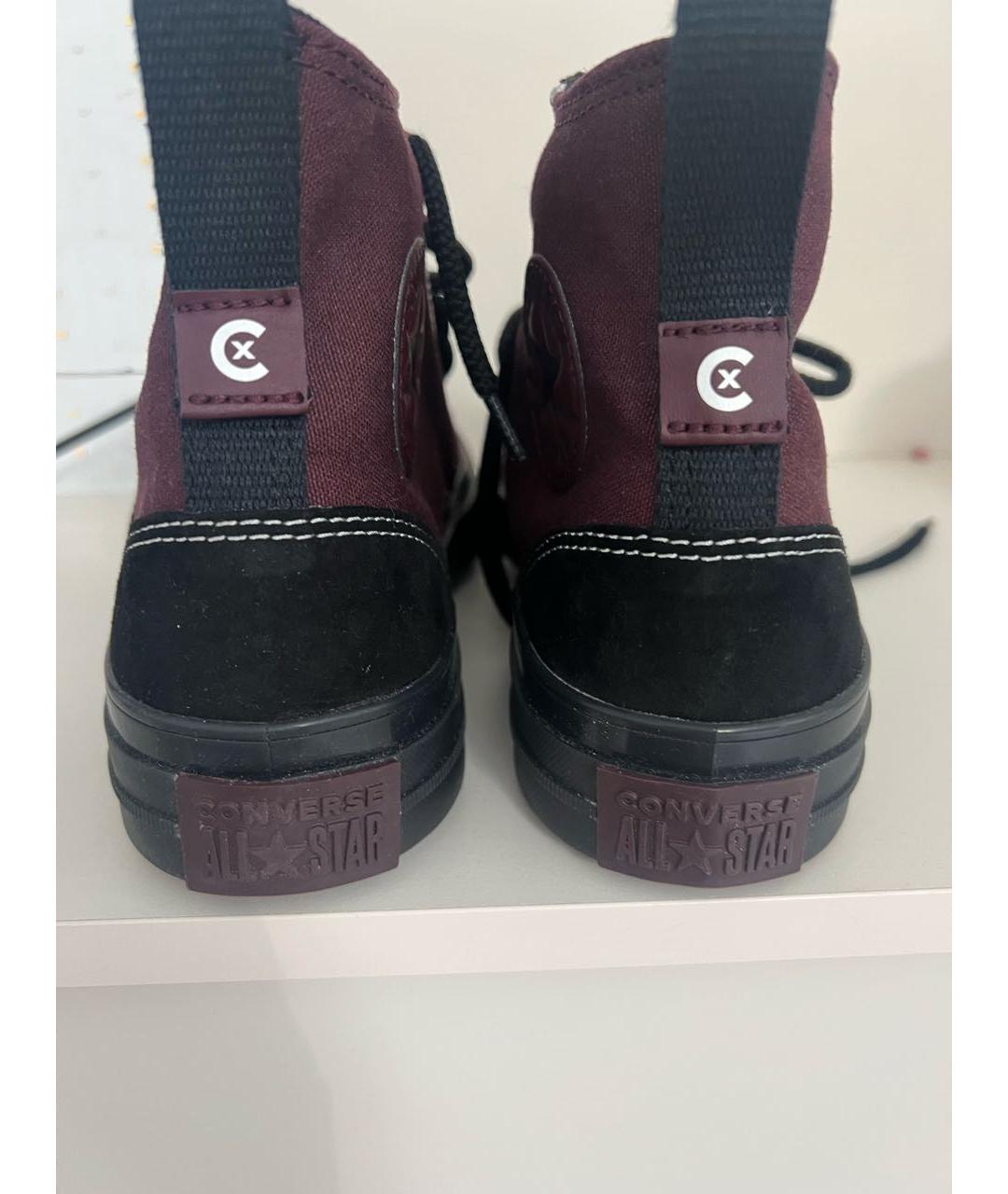 CONVERSE Бордовые текстильные высокие кроссовки / кеды, фото 4