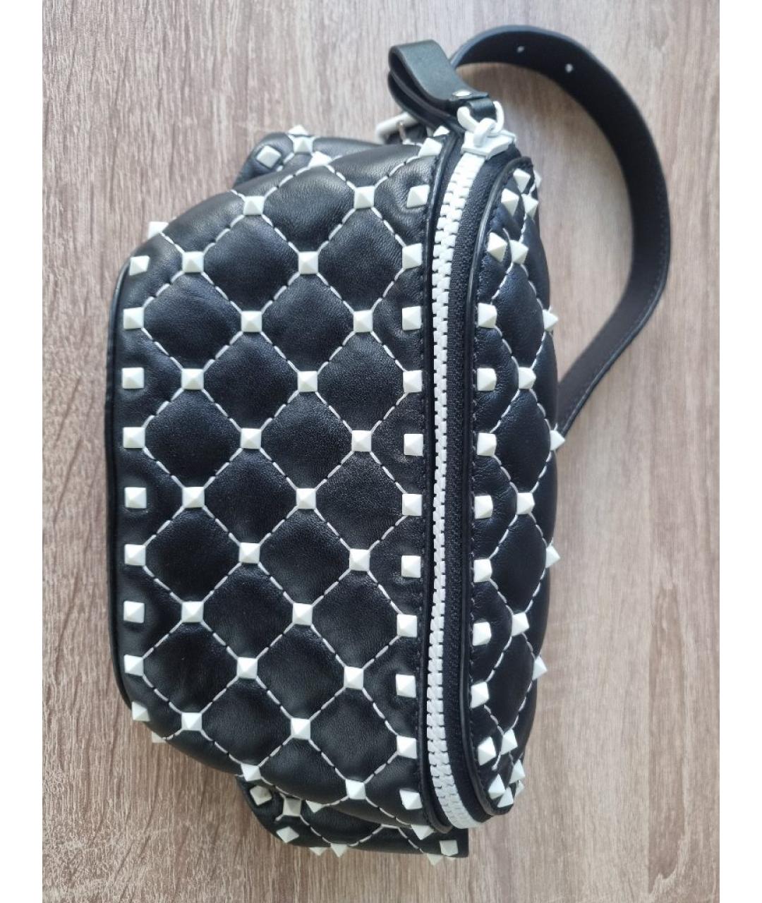 VALENTINO Черная кожаная поясная сумка, фото 4