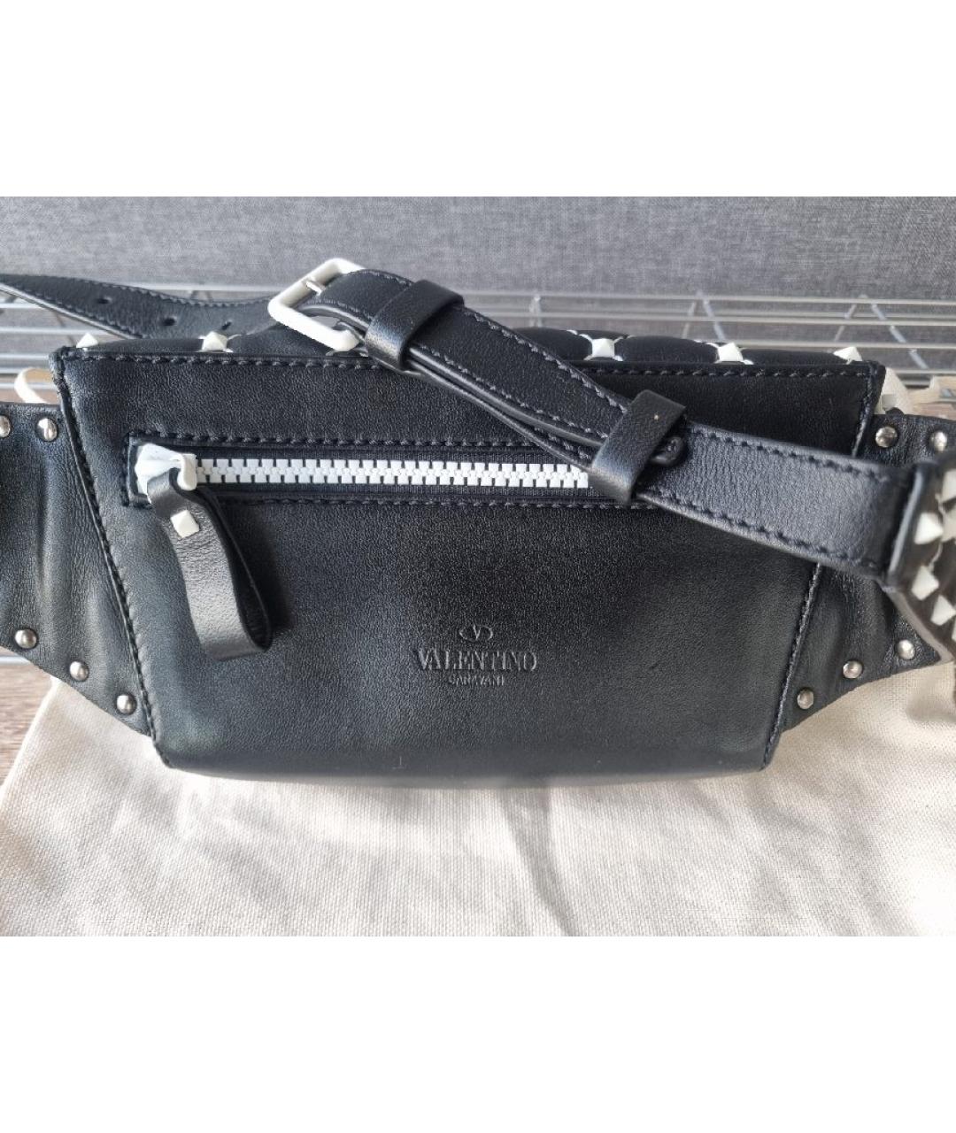 VALENTINO Черная кожаная поясная сумка, фото 3